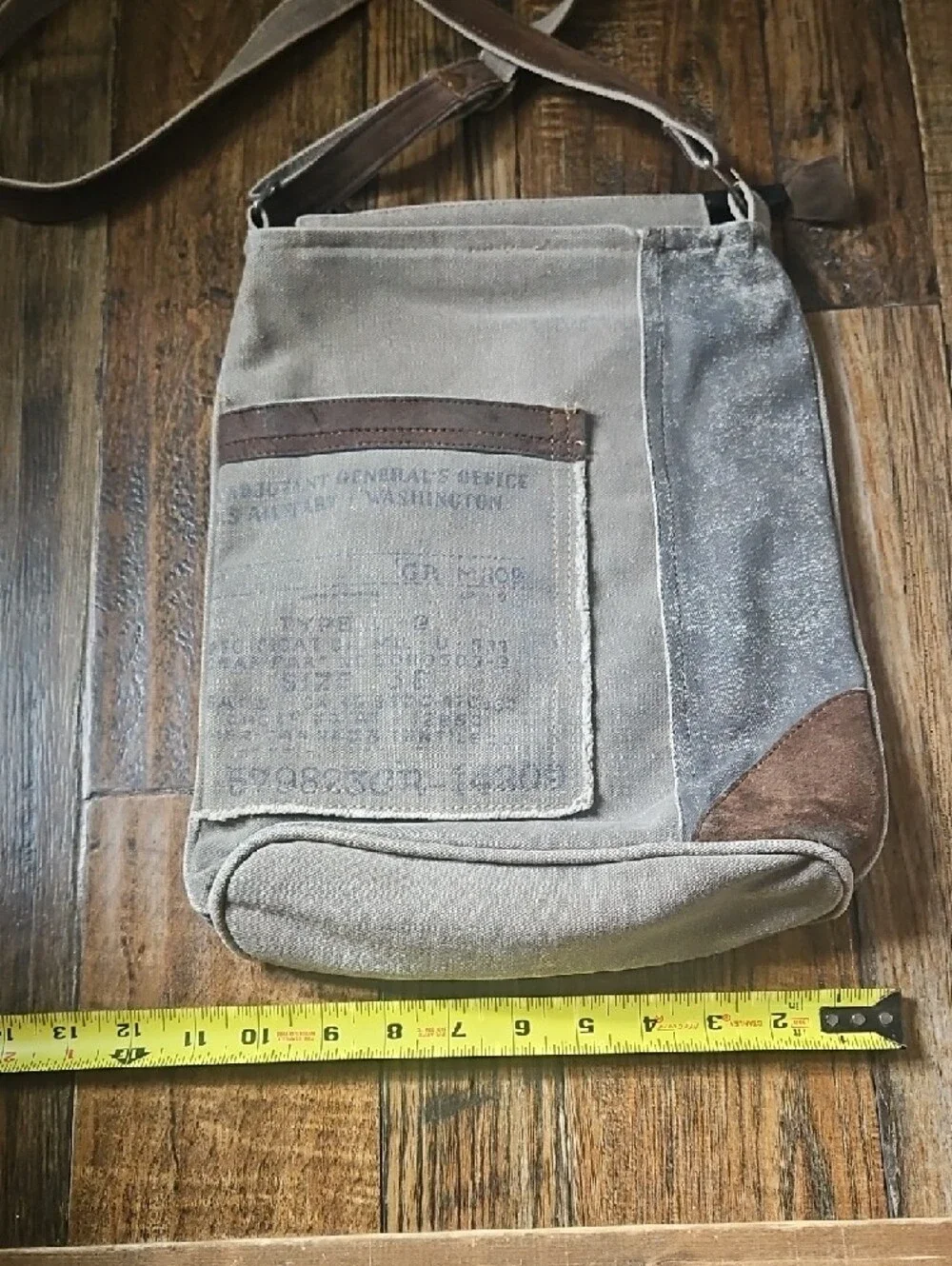 Mona B Canvas Crossbody Bag with Brown Suede Accents